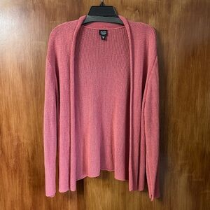Eileen Fisher Silk Dusty Rose Pink Open-Front Knit Cardigan | Women’s Plus 2X